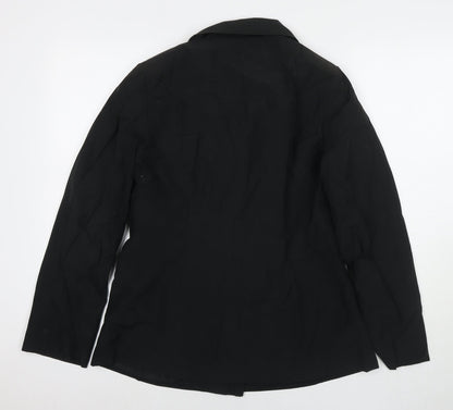 Womens UK Size 12 BHS Black Trench Coat