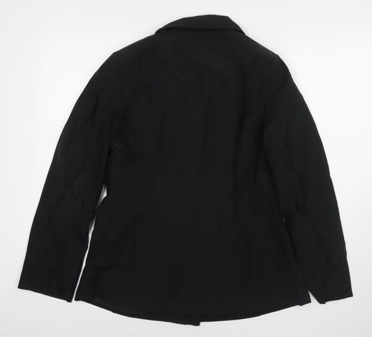 Womens UK Size 12 BHS Black Trench Coat