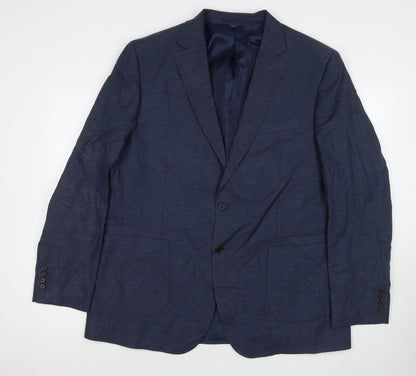 Mens UK Size 46 Marks and Spencer Regular Blue Suit Jacket