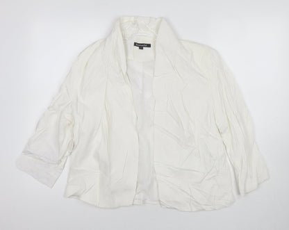 Womens UK Size 14 Bonmarché White Kimono Coat