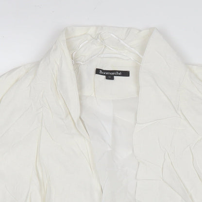 Womens UK Size 14 Bonmarché White Kimono Coat