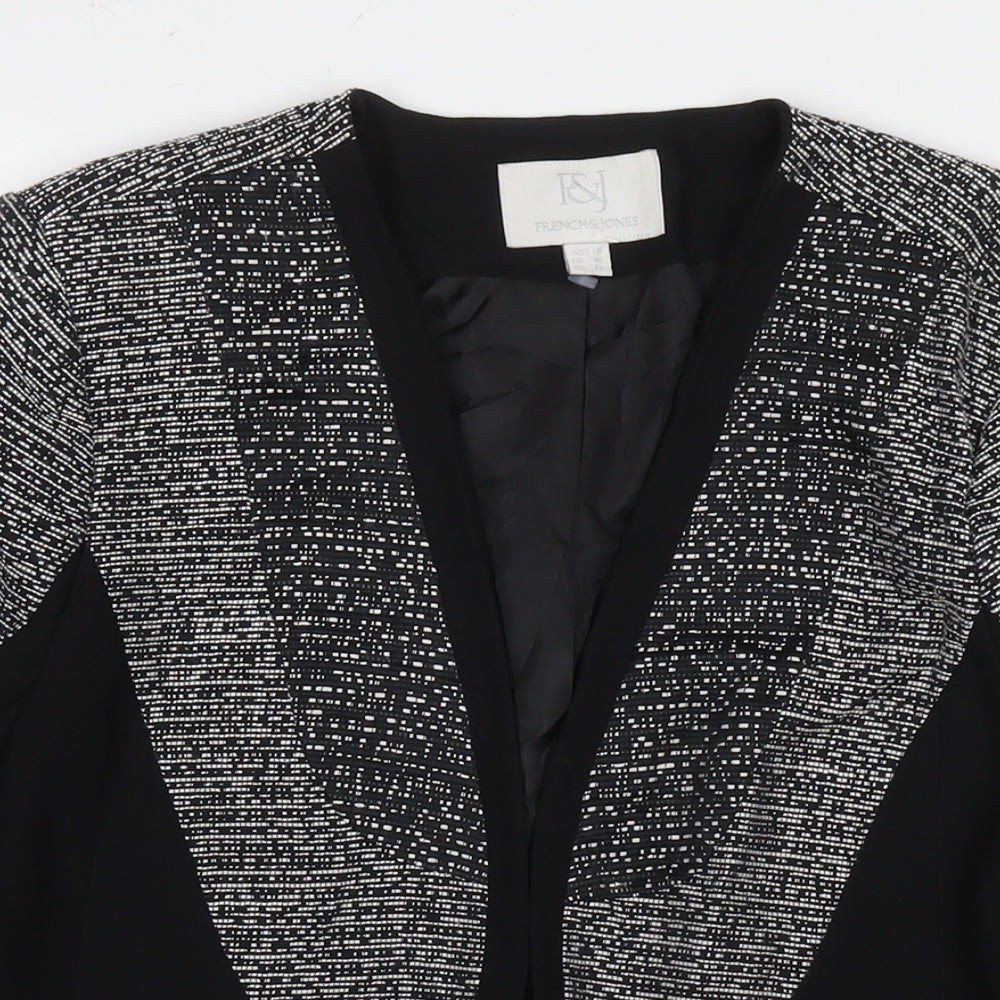 French & Jones Womens Black Kimono Blazer Size 16
