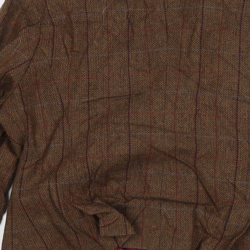 Tottle Womens Brown Check Jacket Coat Size 10 Button
