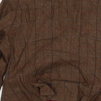 Tottle Womens Brown Check Jacket Coat Size 10 Button