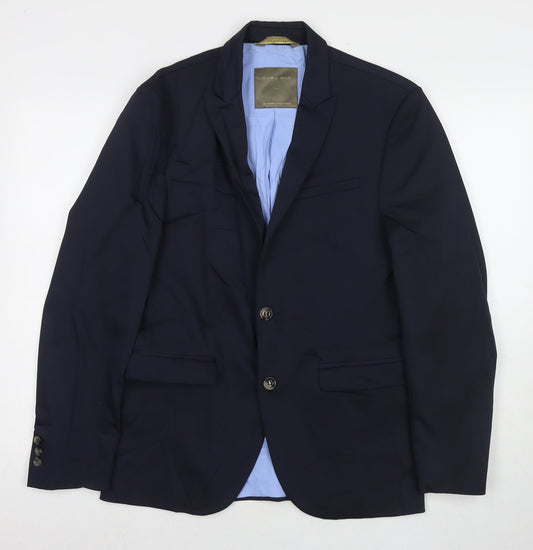 Mens UK Size 38 Zara Regular Blue Suit Jacket