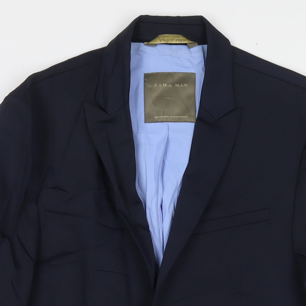 Mens UK Size 38 Zara Regular Blue Suit Jacket