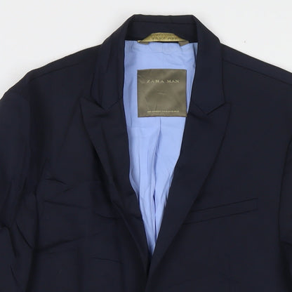 Mens UK Size 38 Zara Regular Blue Suit Jacket