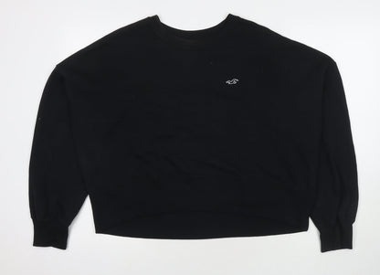 Hollister Womens Black Cotton Pullover Sweatshirt Size M Pullover