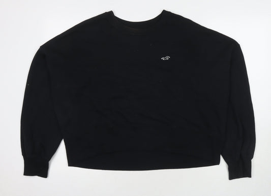 Hollister Womens Black Cotton Pullover Sweatshirt Size M Pullover