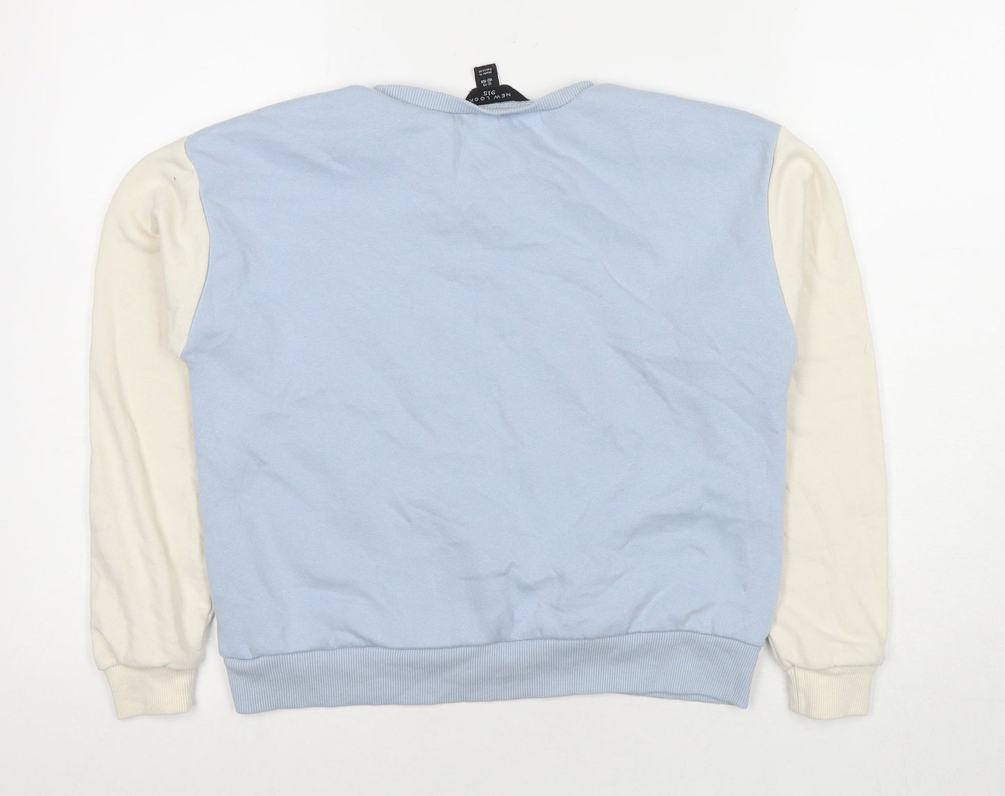 New Look Girls Blue Colourblock Cotton Pullover Sweatshirt Size 12-13 Years Pullover - Stockholm
