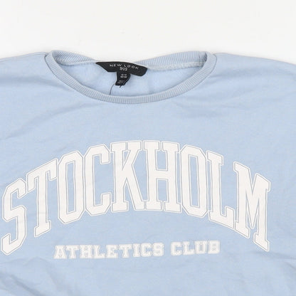 New Look Girls Blue Colourblock Cotton Pullover Sweatshirt Size 12-13 Years Pullover - Stockholm