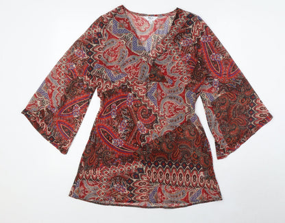 Womens UK Size 8 M&Co Multicoloured Tunic Blouse
