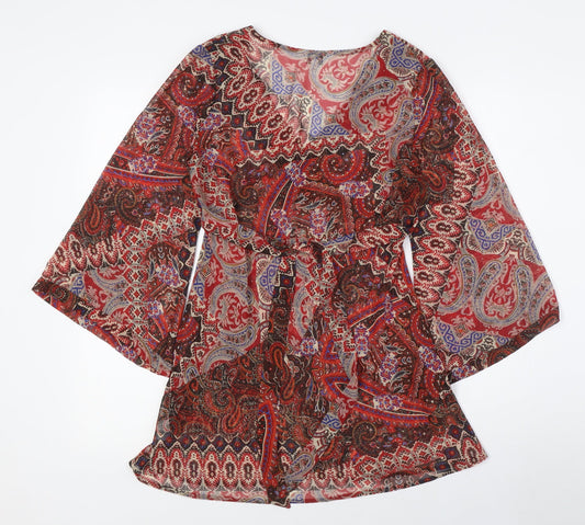 Womens UK Size 8 M&Co Multicoloured Tunic Blouse
