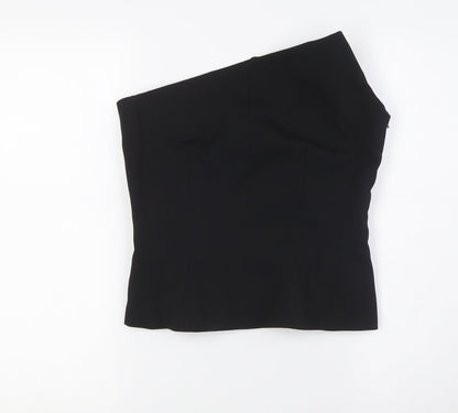 Zara Womens Black Polyester Basic Blouse Size M Off the Shoulder - Evening Wear