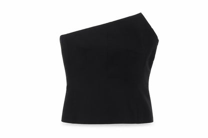Zara Womens Black Polyester Basic Blouse Size M Off the Shoulder - Evening Wear