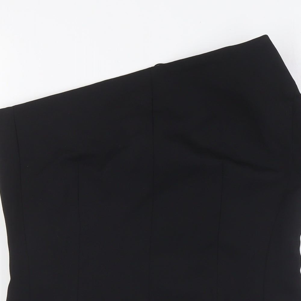 Zara Womens Black Polyester Basic Blouse Size M Off the Shoulder - Evening Wear