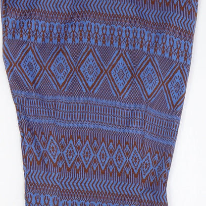 Louche Womens Blue Polyester Pencil Dress Size 8 Round Neck Zip