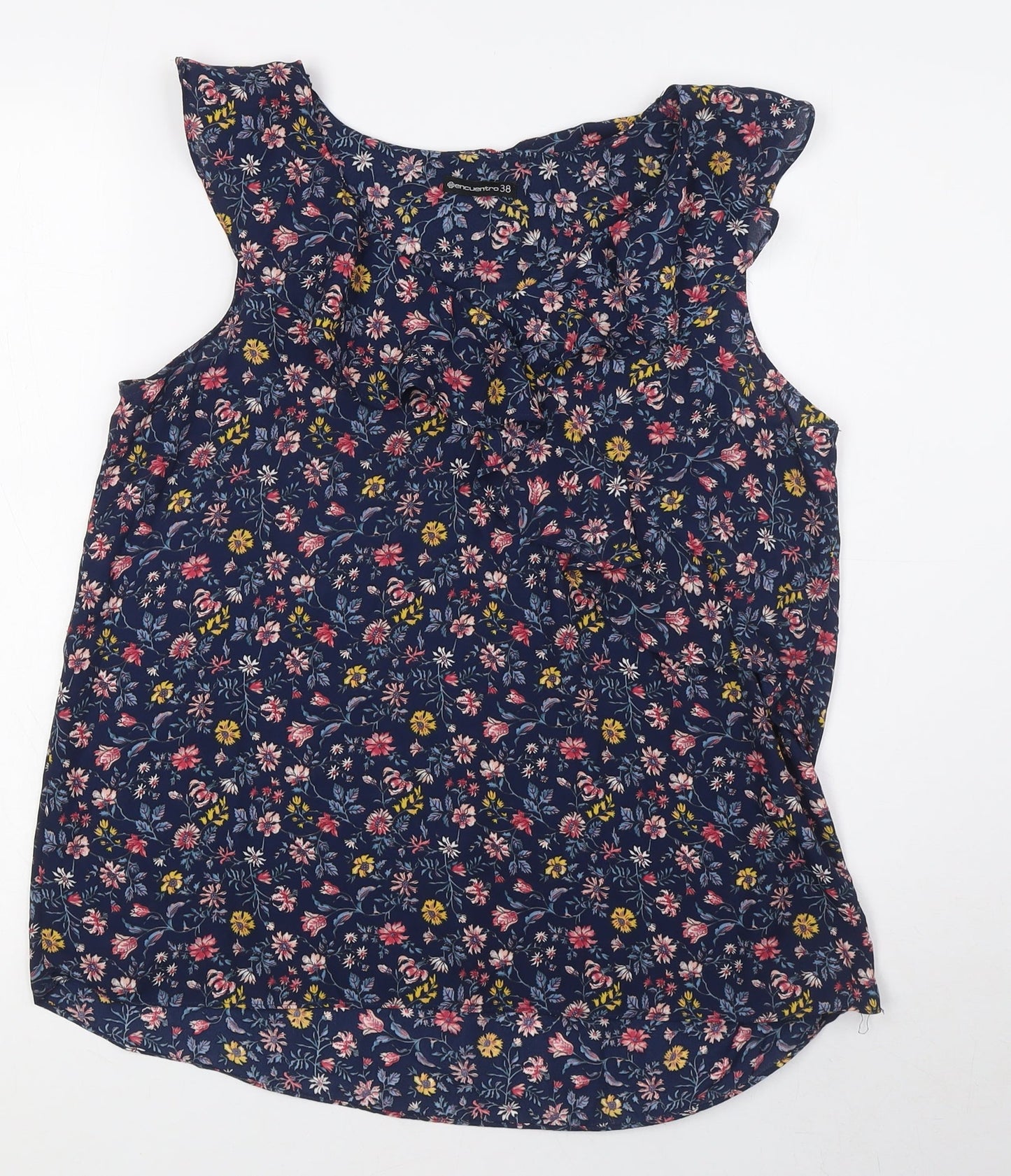 Womens UK Size 10 Encuentro Multicoloured Basic Blouse
