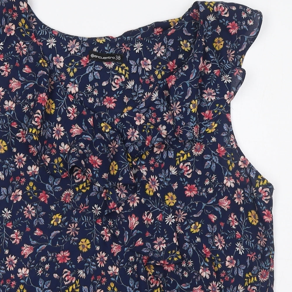 Womens UK Size 10 Encuentro Multicoloured Basic Blouse