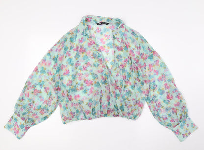 Womens UK Size XL Zara Multicoloured Basic Blouse