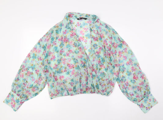 Womens UK Size XL Zara Multicoloured Basic Blouse