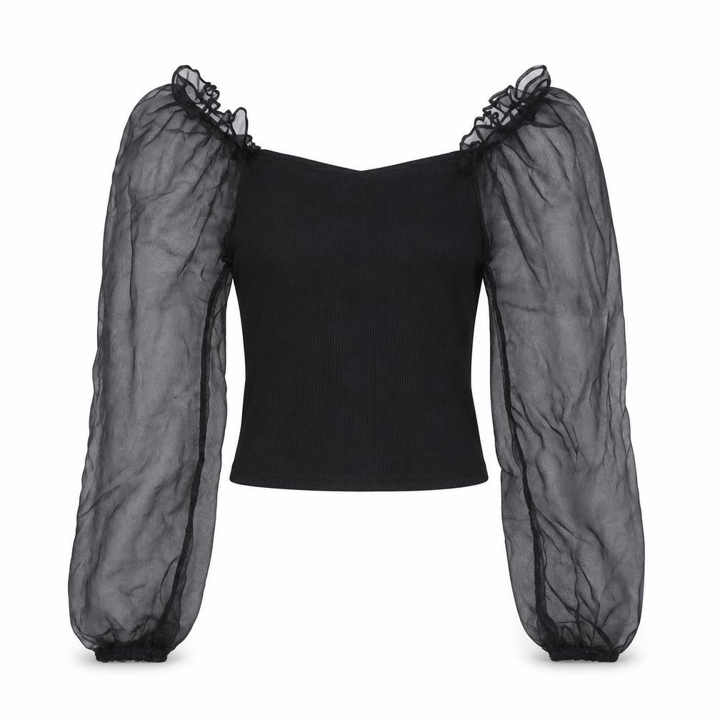 Womens UK Size 10 Cameo Rose Black Basic Blouse