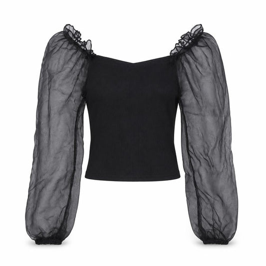 Womens UK Size 10 Cameo Rose Black Basic Blouse