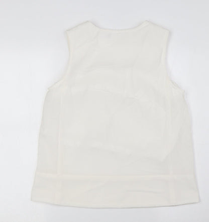 Womens UK Size S Adini Ivory Basic Blouse