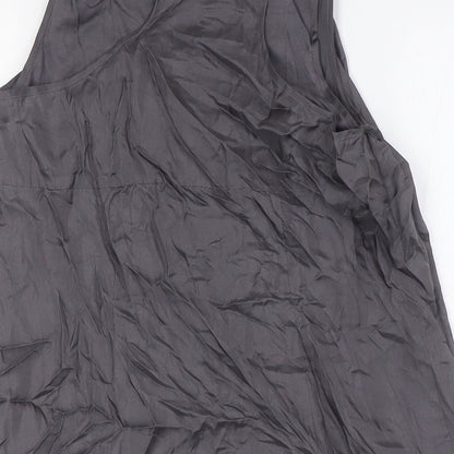 Mint Velvet Womens Grey Silk A-Line Size 8 Scoop Neck - Racer Back