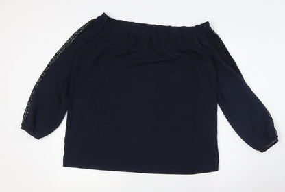 Womens UK Size 16 NEXT Blue Basic Blouse