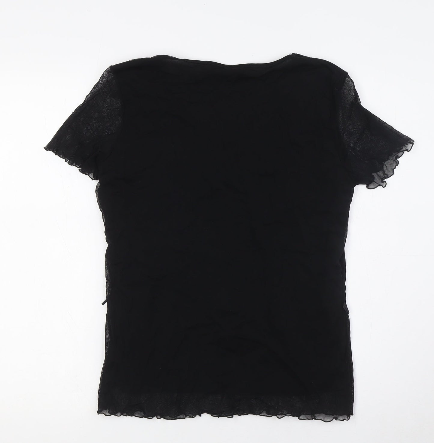 Womens UK Size 12 BM Black Basic T-Shirt
