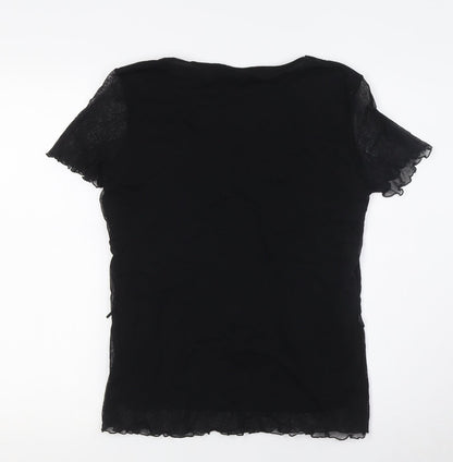 Womens UK Size 12 BM Black Basic T-Shirt