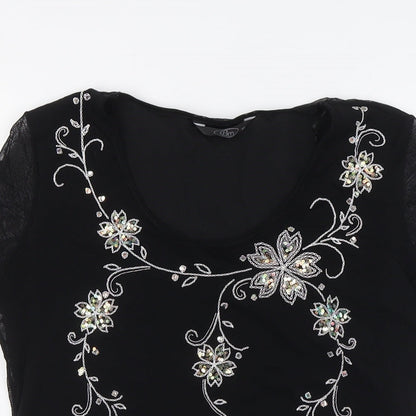 Womens UK Size 12 BM Black Basic T-Shirt