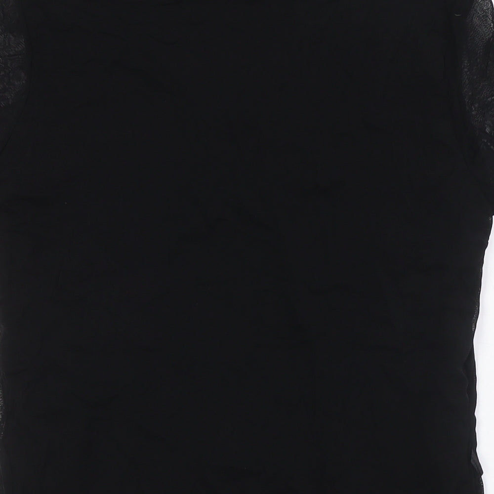 Womens UK Size 12 BM Black Basic T-Shirt