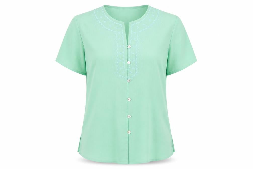 Womens UK Size 12 Damart Green Basic Blouse