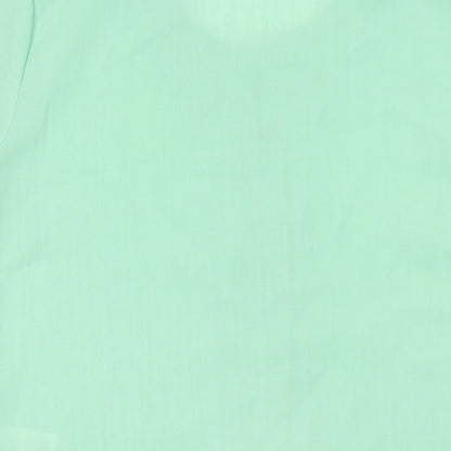 Damart Womens Green Polyester Basic Blouse Size 12 Round Neck