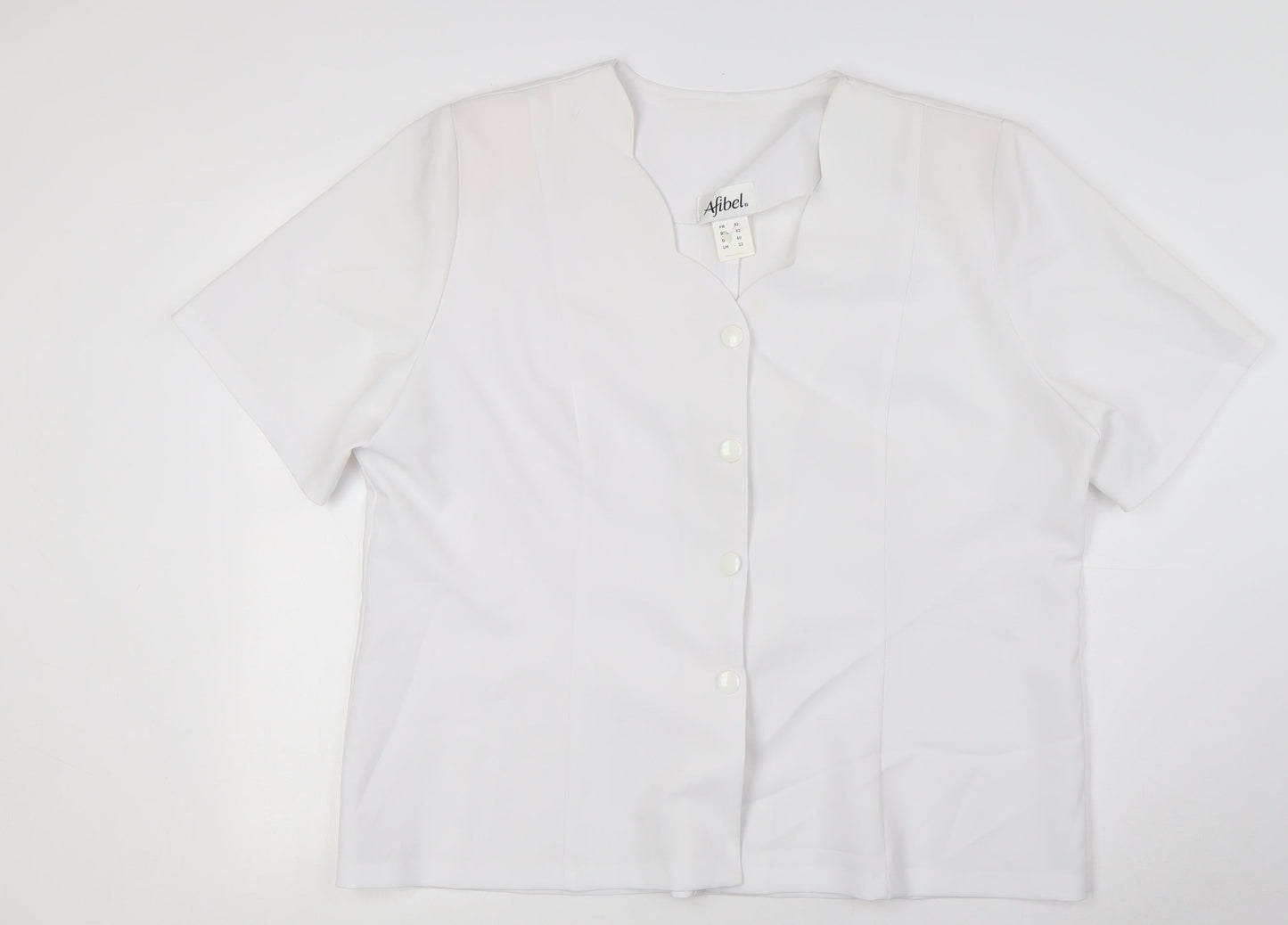 Womens UK Size 22 Afibel White Basic Blouse