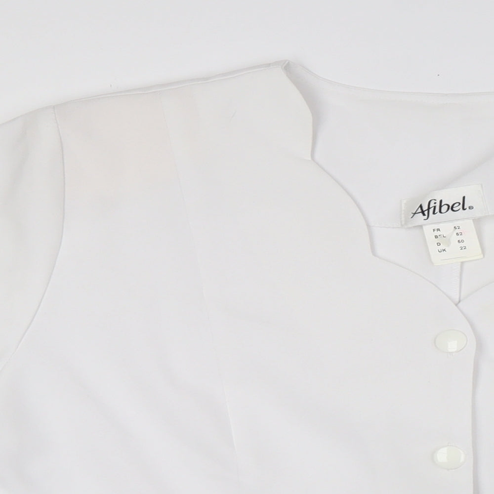 Womens UK Size 22 Afibel White Basic Blouse