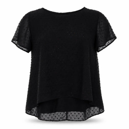 Womens UK Size 10 Roman Black Basic T-Shirt