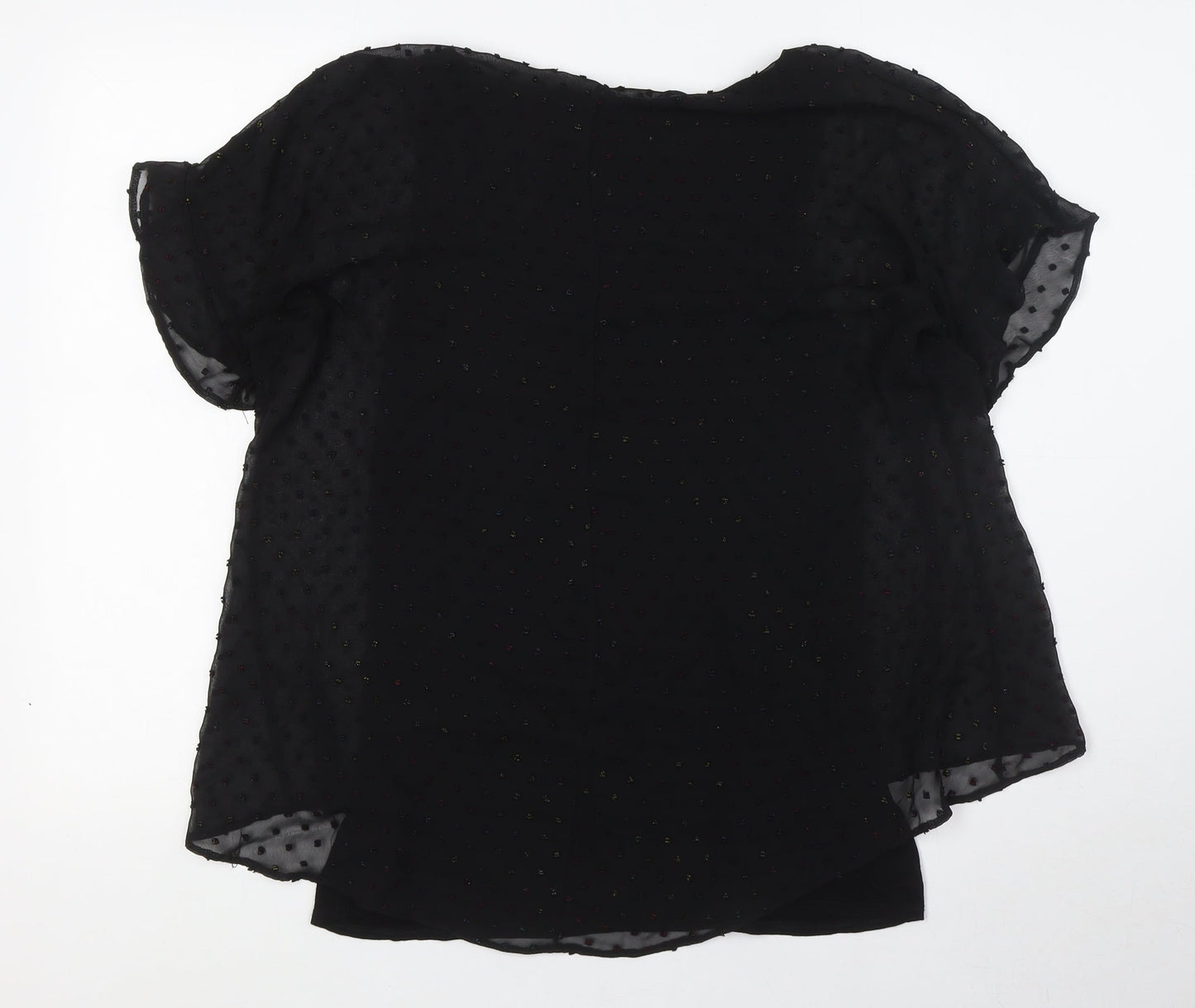 Womens UK Size 10 Roman Black Basic T-Shirt