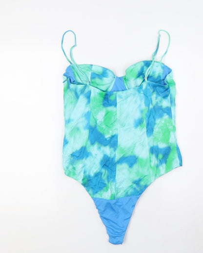 Zara Womens Multicoloured Polyester Bodysuit One-Piece Size XL Zip