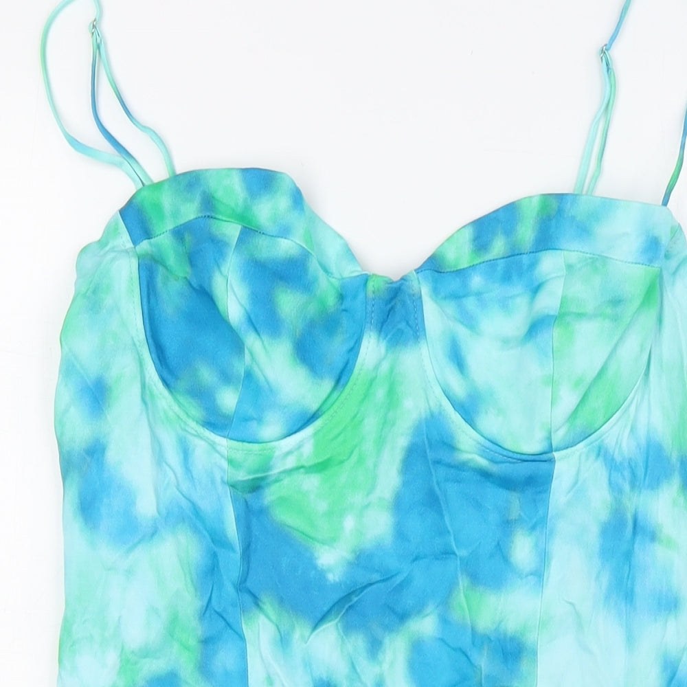 Zara Womens Multicoloured Polyester Bodysuit One-Piece Size XL Zip