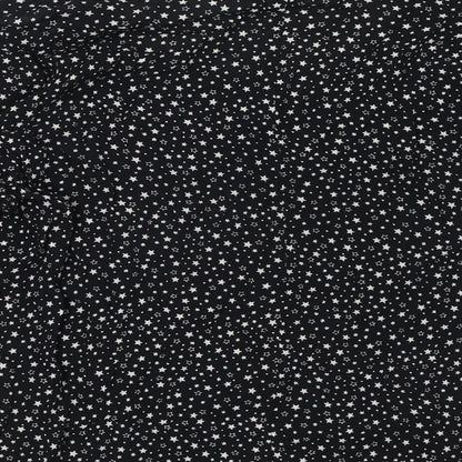 Warehouse Womens Black Viscose Basic Blouse Size 10 Scoop Neck - Stars
