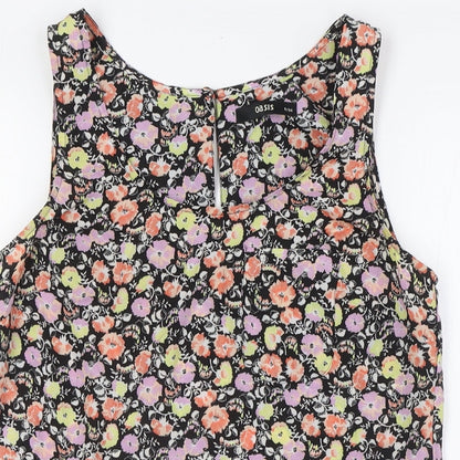 Oasis Womens Multicoloured Floral Polyester Camisole Blouse Size 8 Round Neck