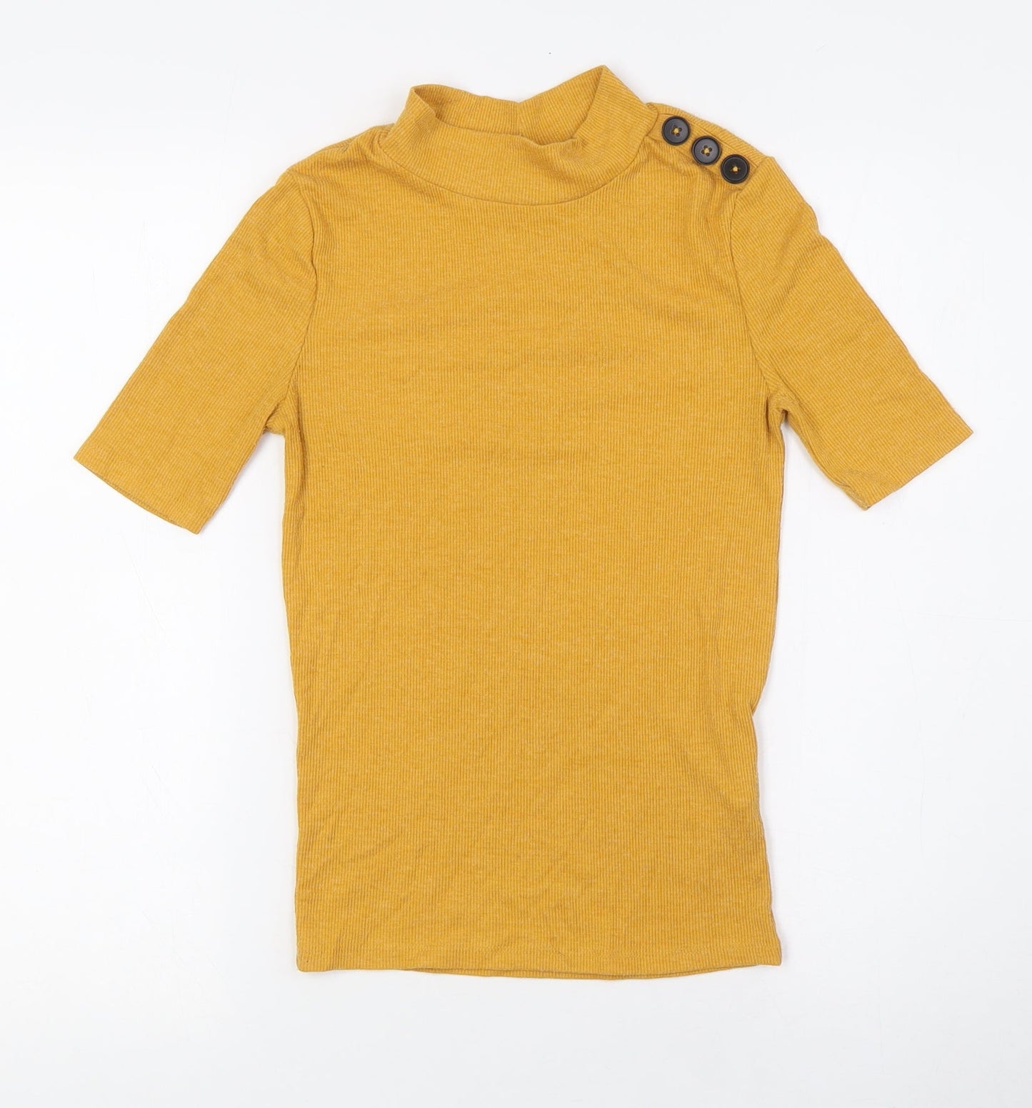 Womens UK Size 8 New Look Yellow Basic T-Shirt