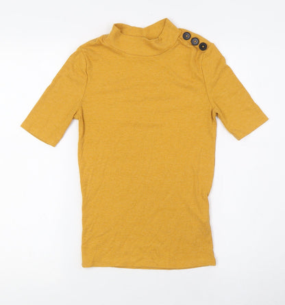 Womens UK Size 8 New Look Yellow Basic T-Shirt