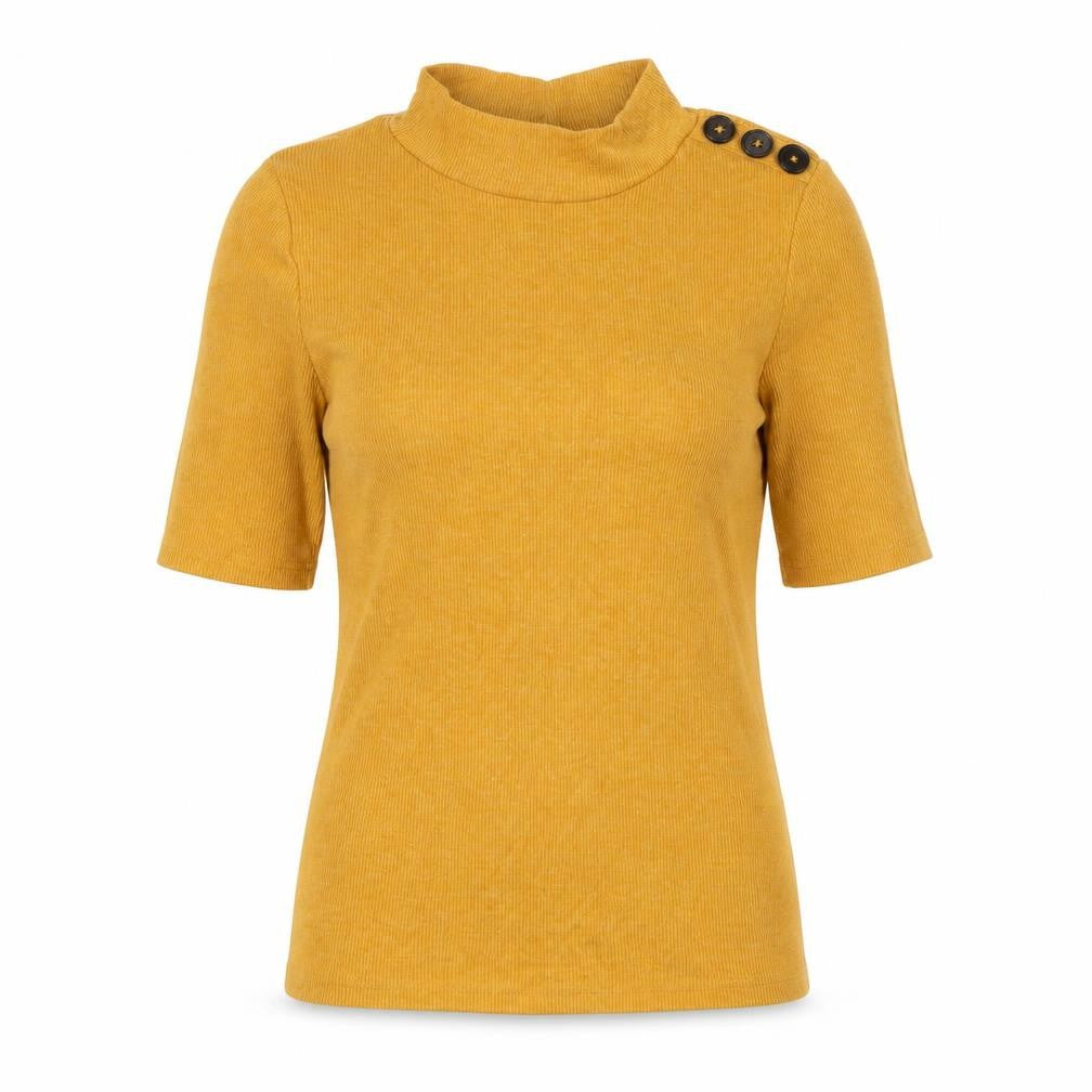 Womens UK Size 8 New Look Yellow Basic T-Shirt