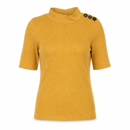 Womens UK Size 8 New Look Yellow Basic T-Shirt