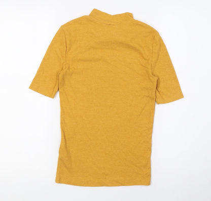 Womens UK Size 8 New Look Yellow Basic T-Shirt