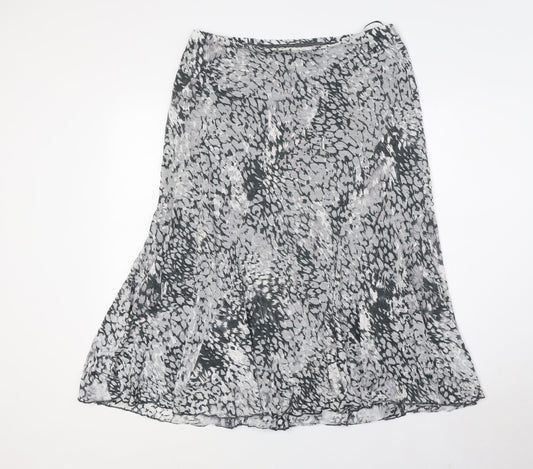 Per Una Womens Grey Polyester A-Line Skirt Size 14